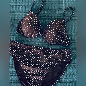 Victoria's Secret Black & White Polka Dot Bikini